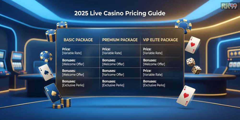 Bảng giá chi tiết các gói live casino rr99 cập nhật năm 2025 với ưu đãi nổi bật
