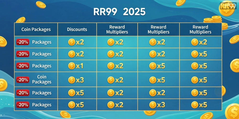 Bảng giá nạp xu chi tiết cho game bắn cá trên rr99 năm 2025