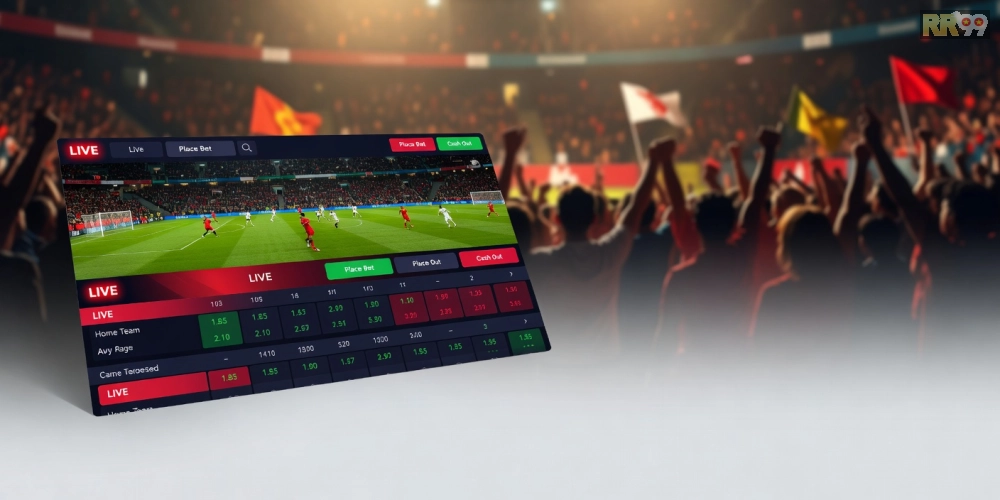 Hình ảnh giao diện BetRR99 Elite với livestream trận đấu bóng đá sống động