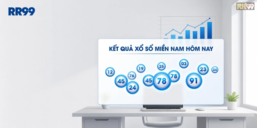 Minh họa giao diện nền tảng xổ số miền Nam trên RR99 với kết quả cập nhật trực tiếp