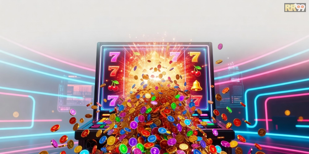 Minh họa khái niệm nổ hũ đổi thưởng rr99 với jackpot hấp dẫn