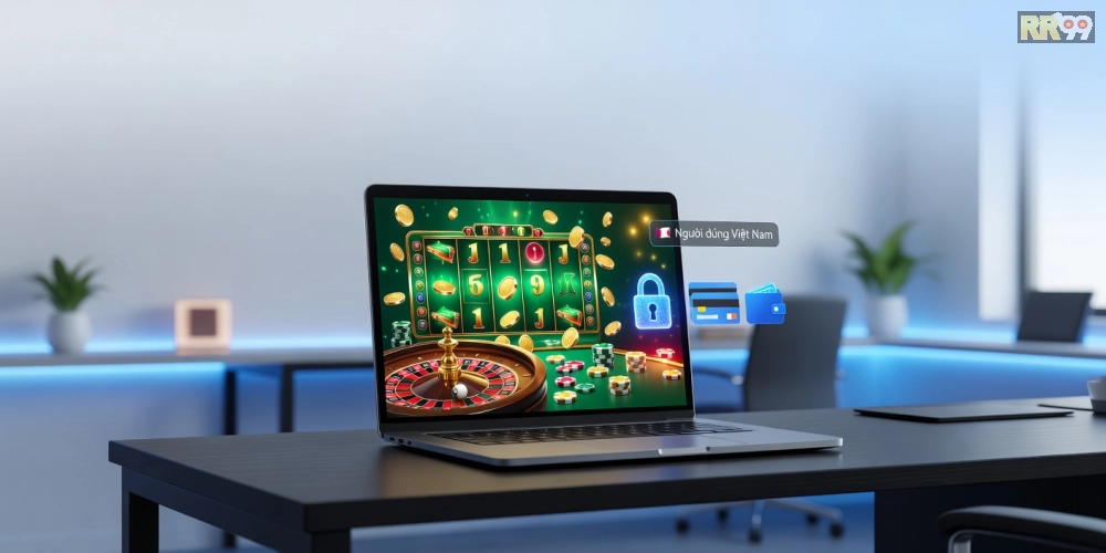 Minh họa khái niệm top casino rr99 với giao diện nền tảng cá cược hiện đại