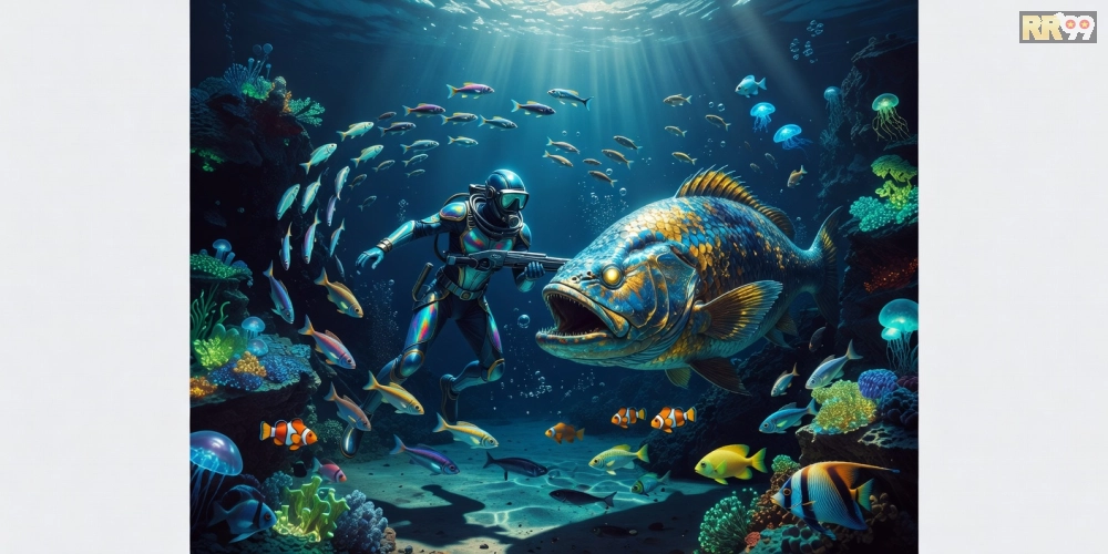 Giao diện game Đại Dương RR99 với người chơi bắn cá boss
